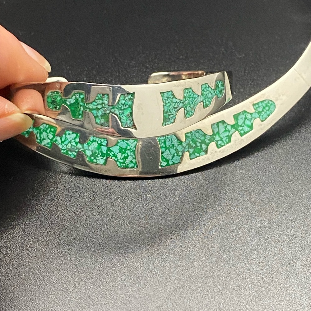 Rare Vintage Mexican Sterling Silver TAXCO Collar Necklace and Cuff Matching Set - Picture 3 of 15